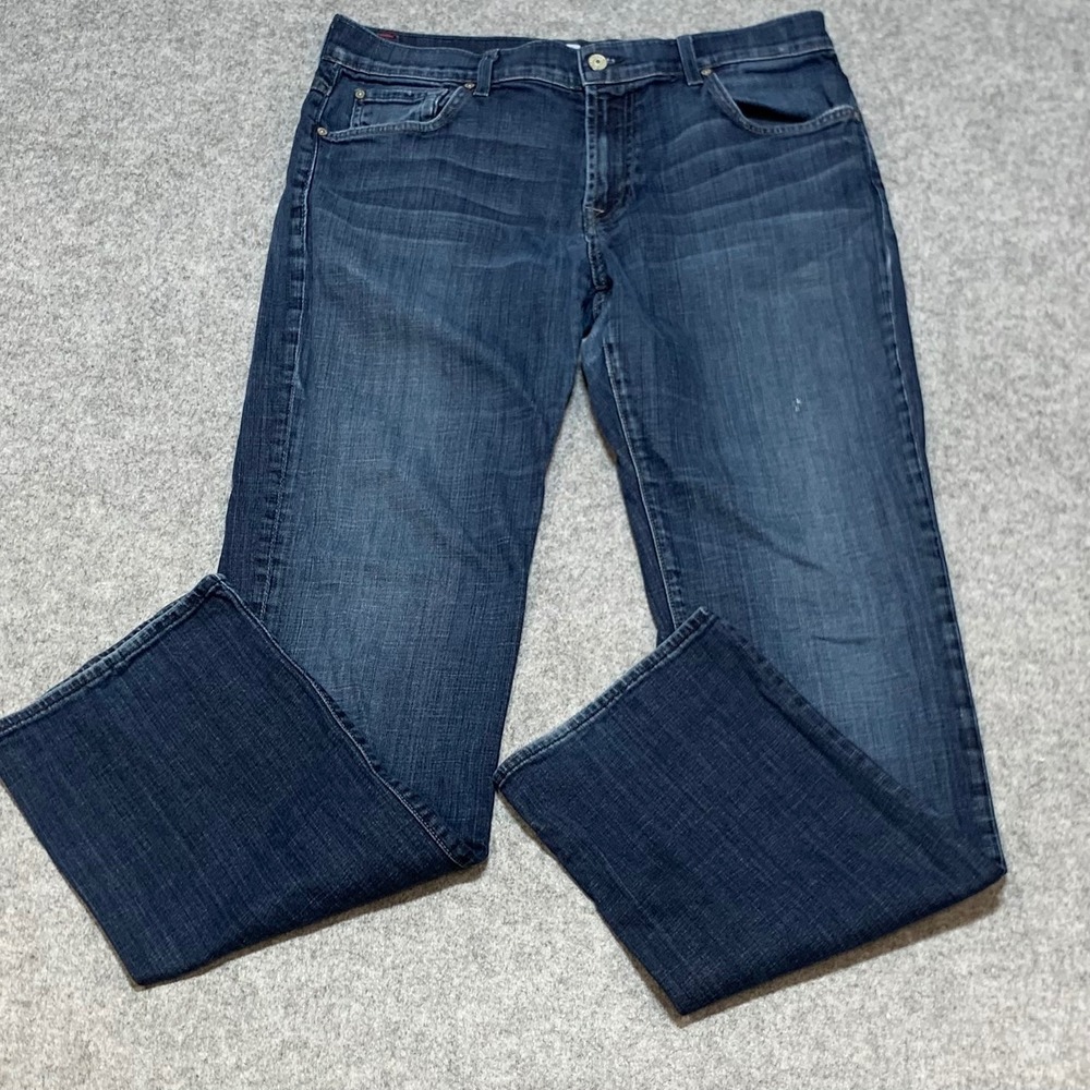 7 For All Mankind Austyn Relaxed Straight Leg Jeans Mens 34 Dark Wash Blue Denim
